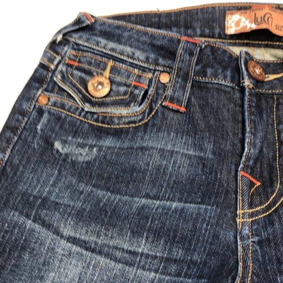 PREMIUM LUCCI STRAIGHT FLAP POCKET JEANS 0x32 LIKE NEW ❤️ - Picture 6 of 14